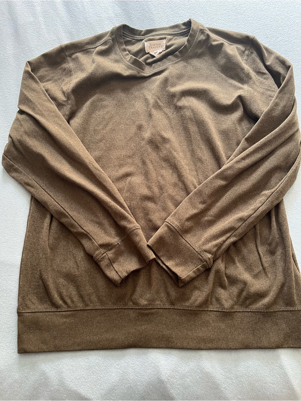 Boston Traders Men's Olive Brown Crewneck Sweater Size Medium